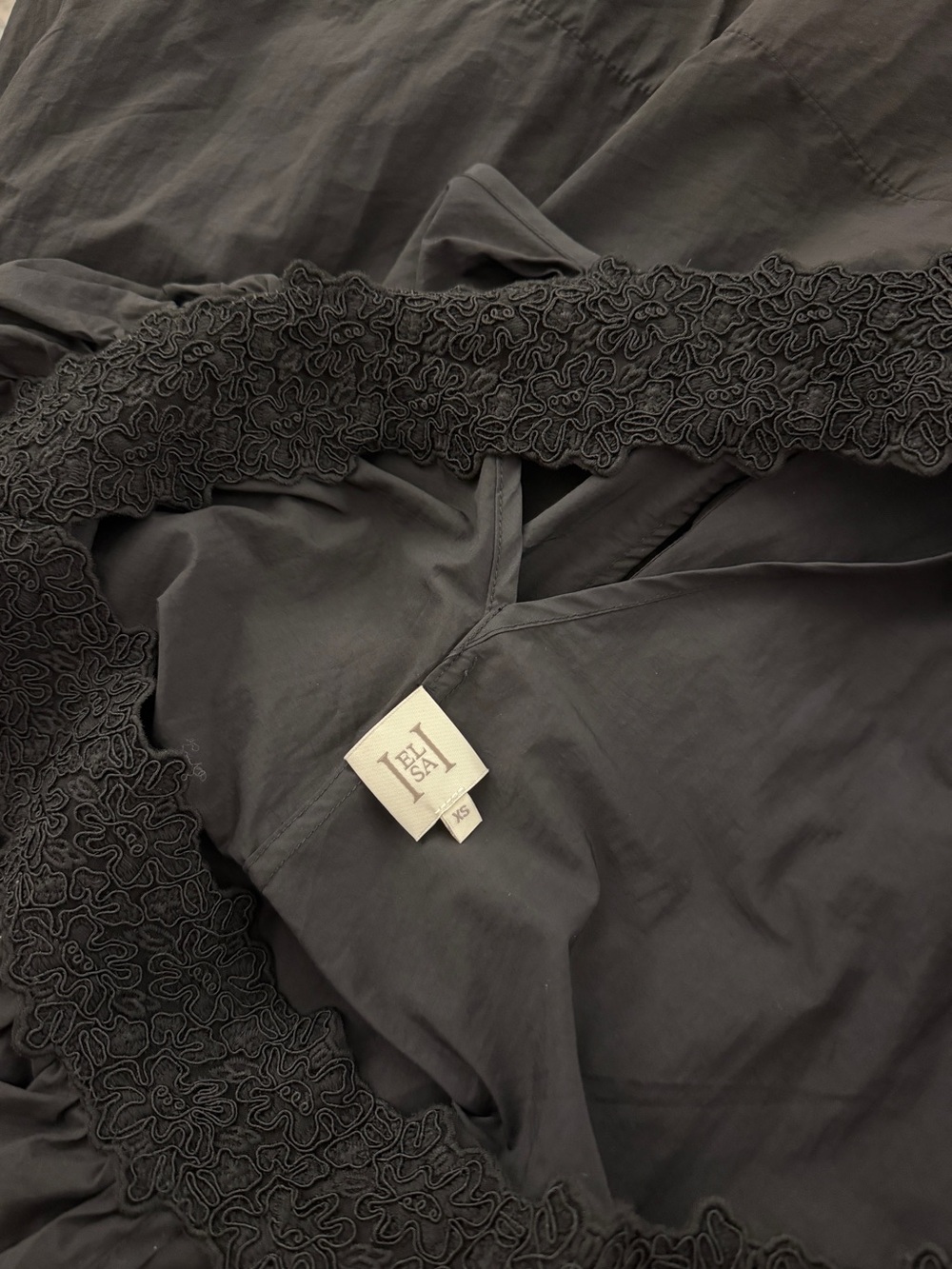 Helsa NWOT Mini Dress With Lace in Tech Poplin - Picture 12 of 12